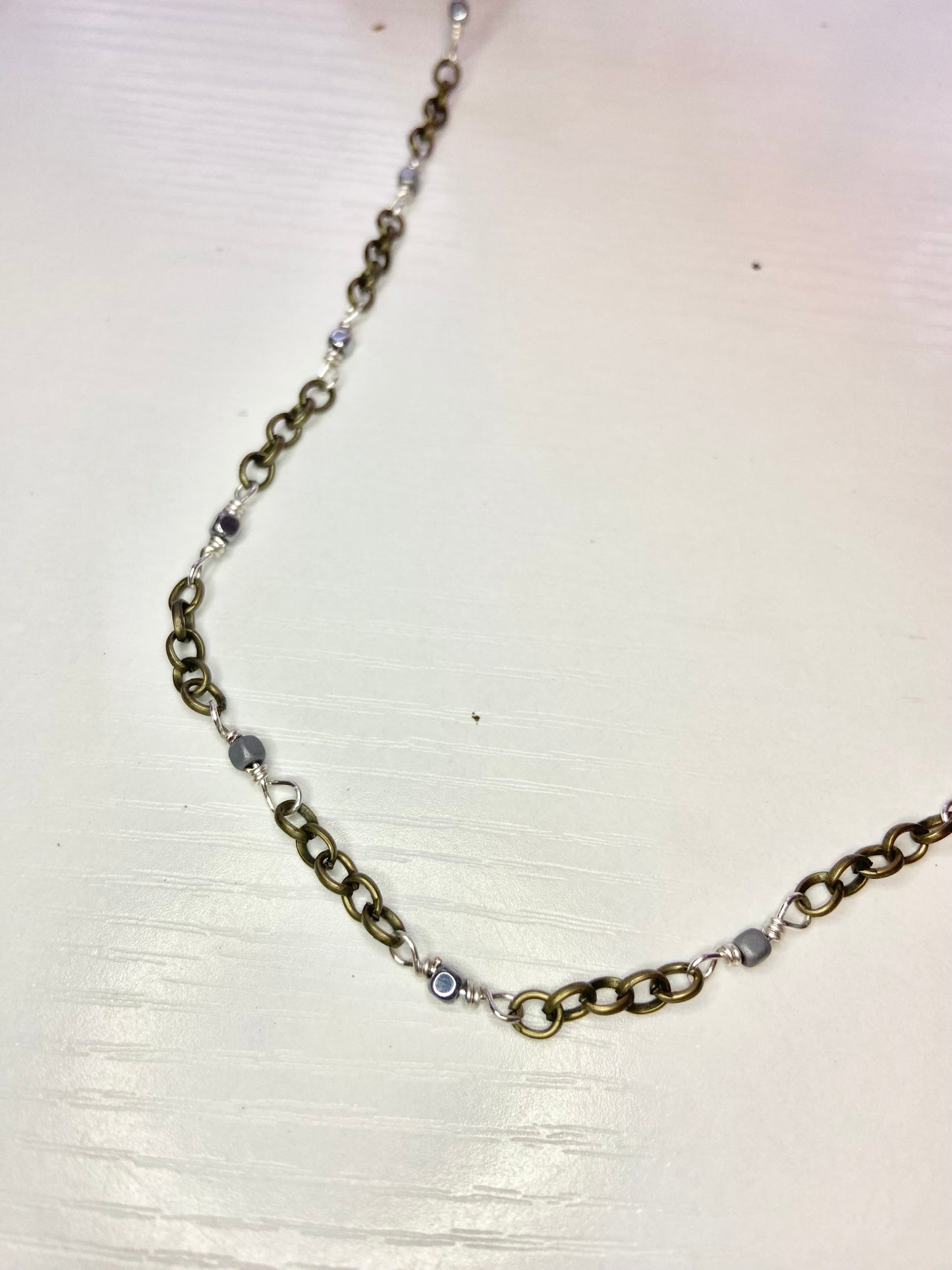 Simple Hematite Tree of Life Lanyard