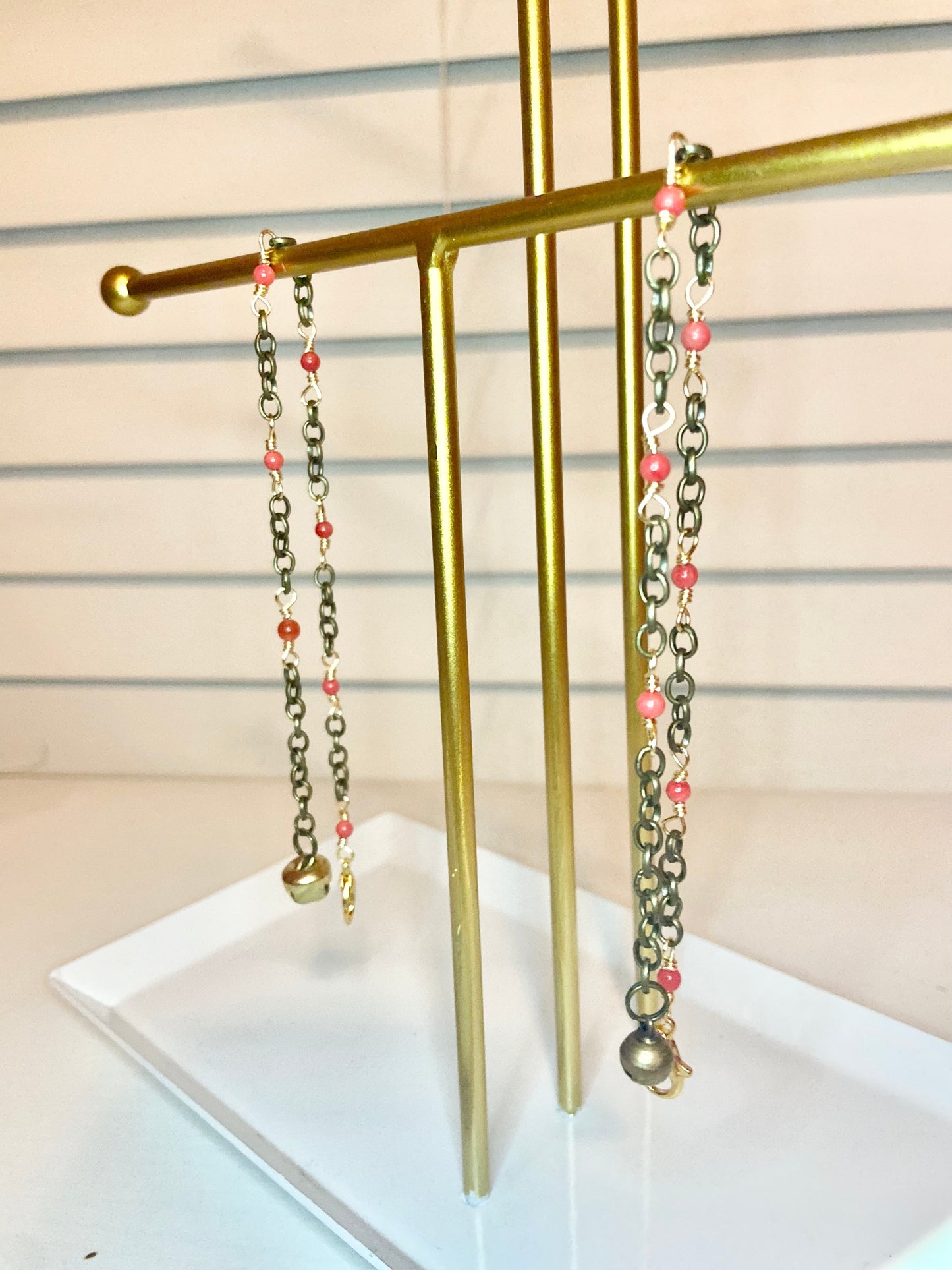 Matching Coral Anklet and Cat Collar