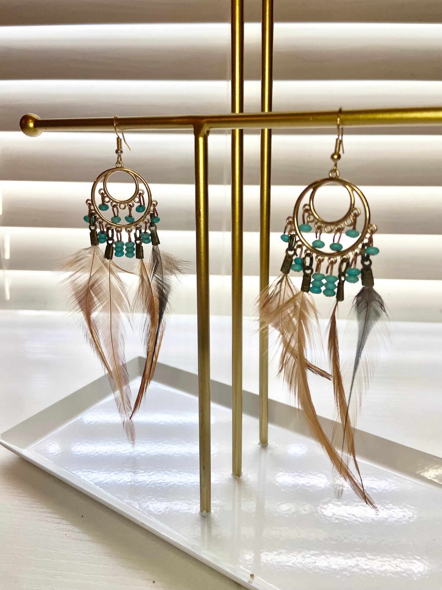 Pheasant Feather Boho Earring