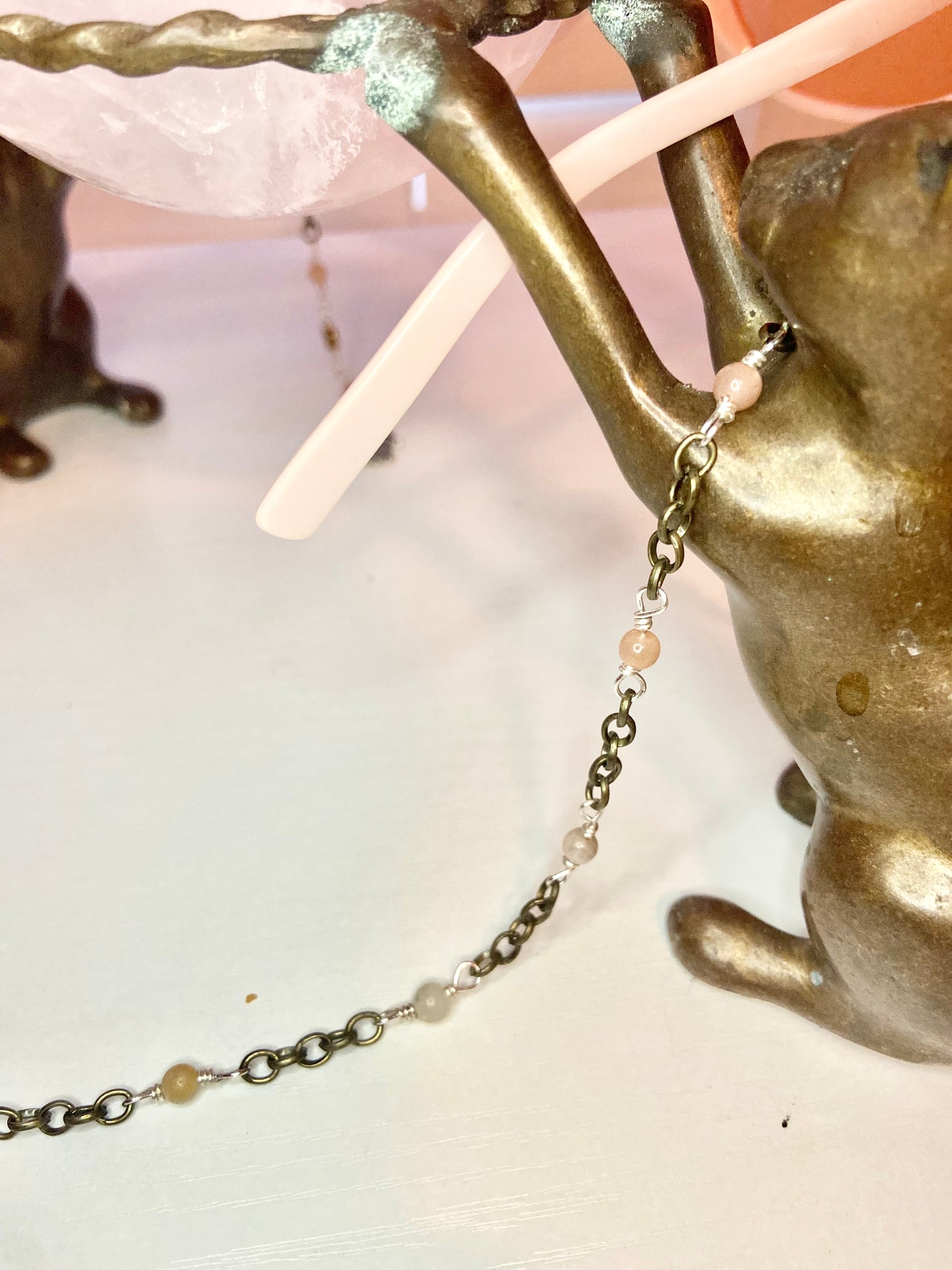 Rose Quartz Evil Eye Lanyard