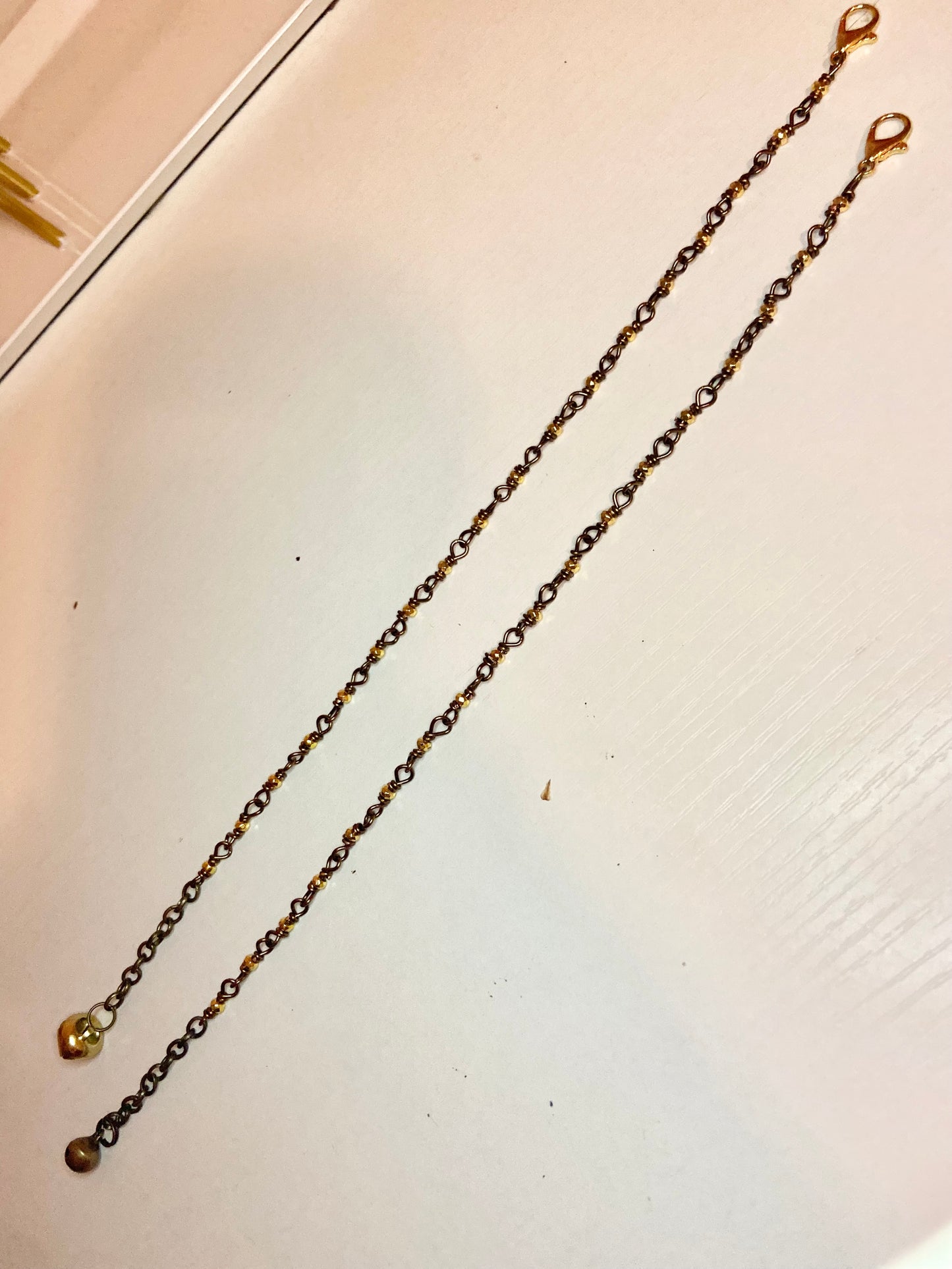 Matching Gold Hematite Anklet and Cat Collar