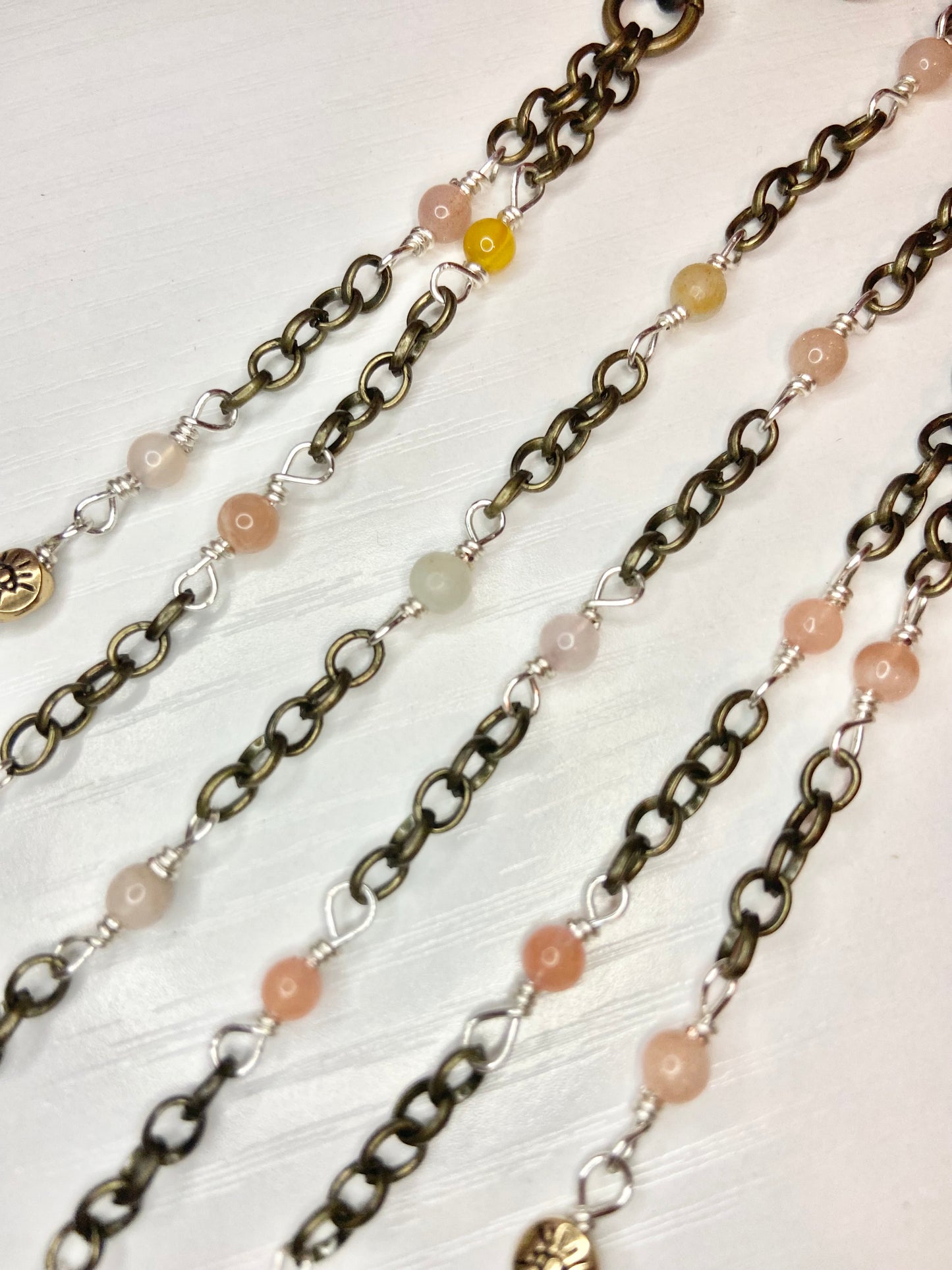 Rose Quartz Evil Eye Lanyard
