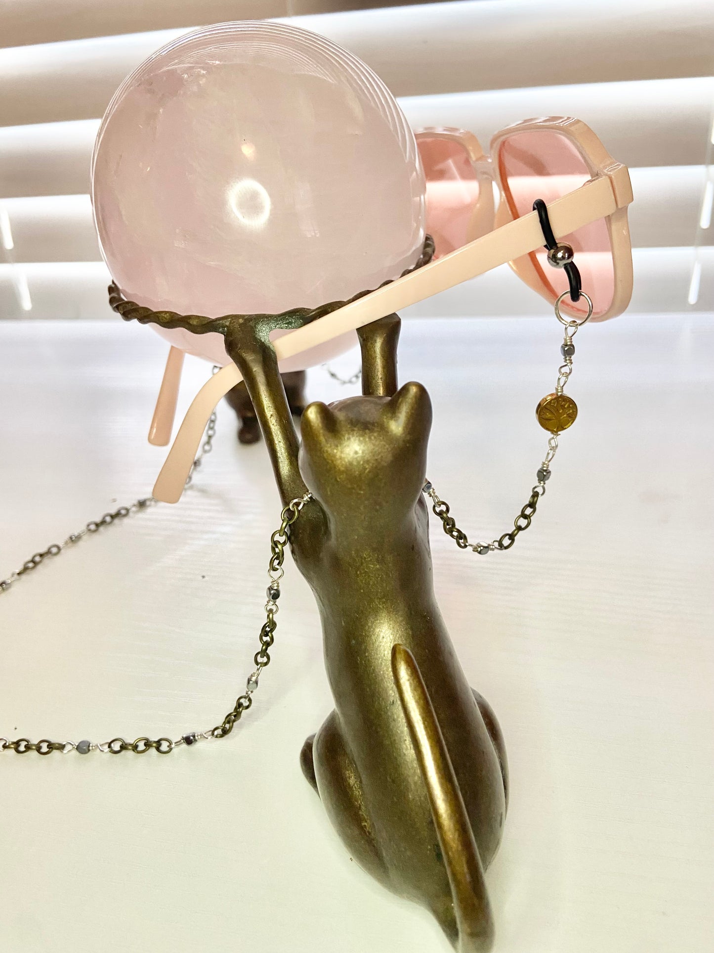 Simple Hematite Tree of Life Lanyard