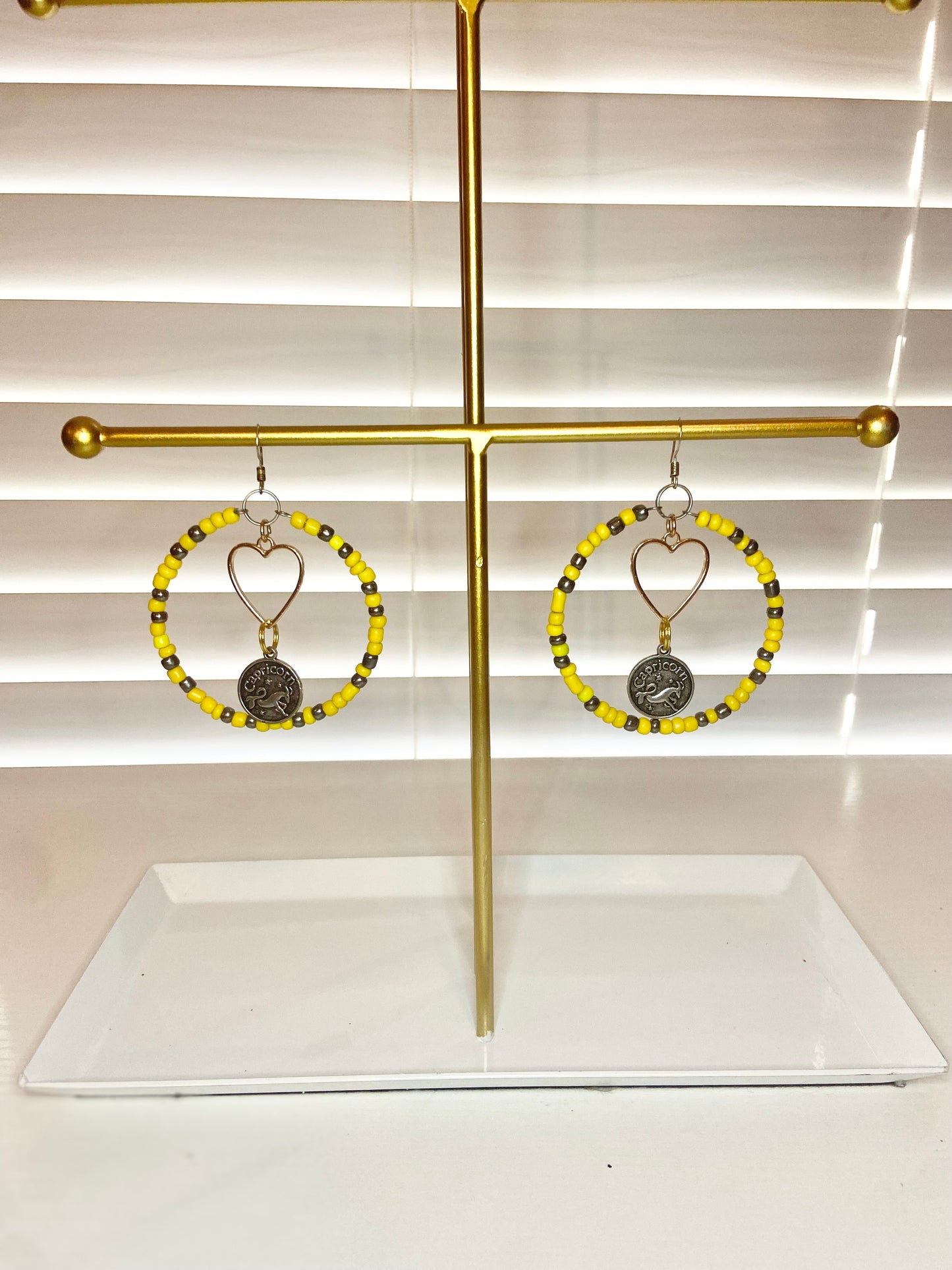 Yellow Capricorn Hoop