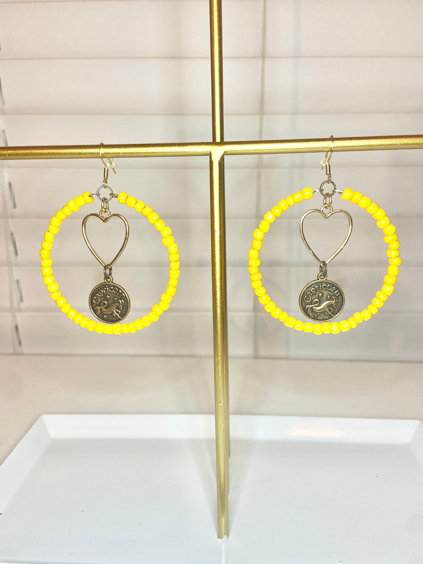 Light Orange Capricorn Hoop