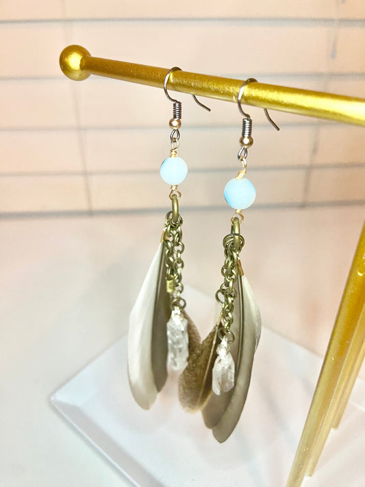 Quartz Evil Eye Earrings