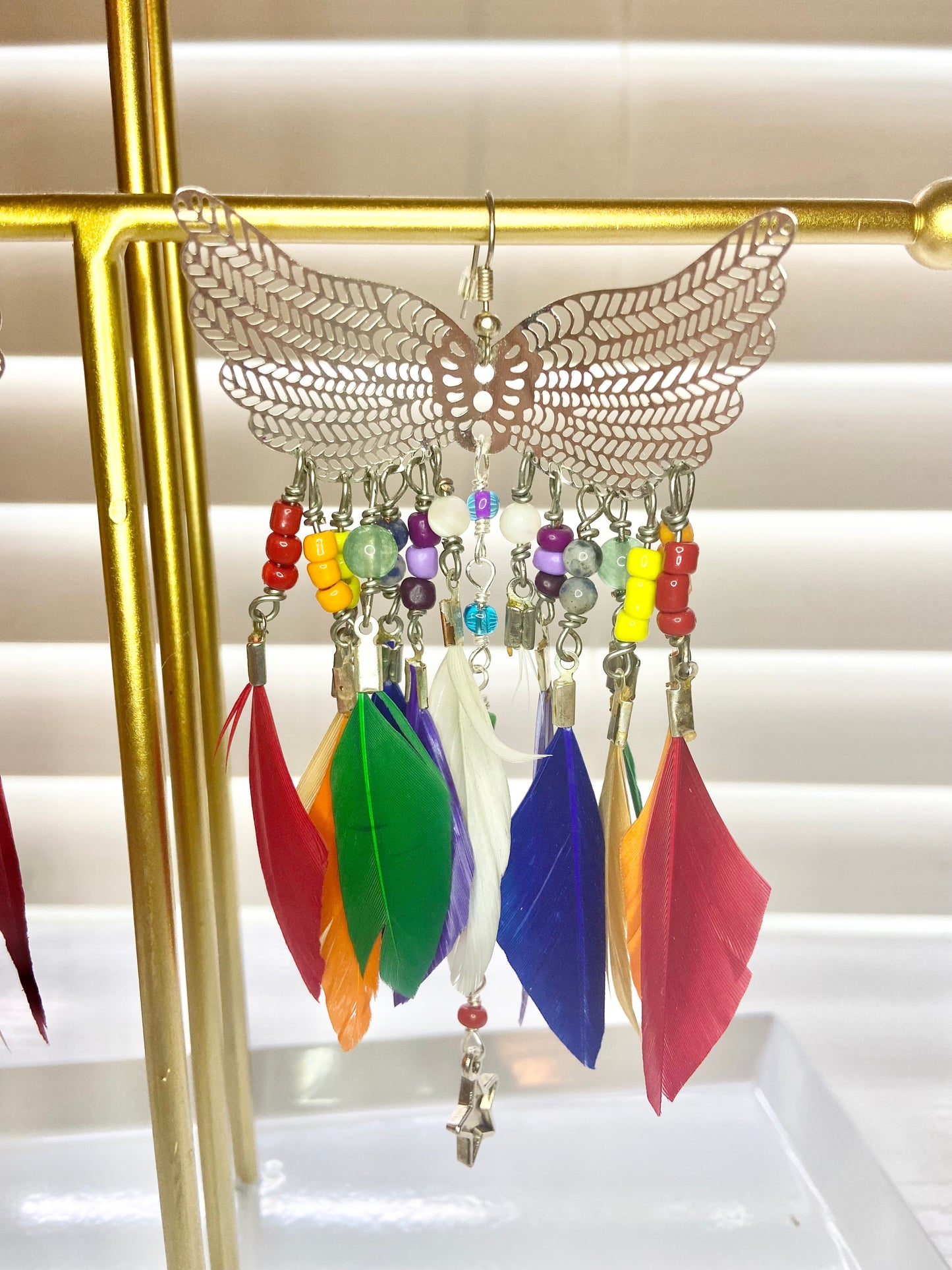 Rainbow Phoenix Rising Earrings