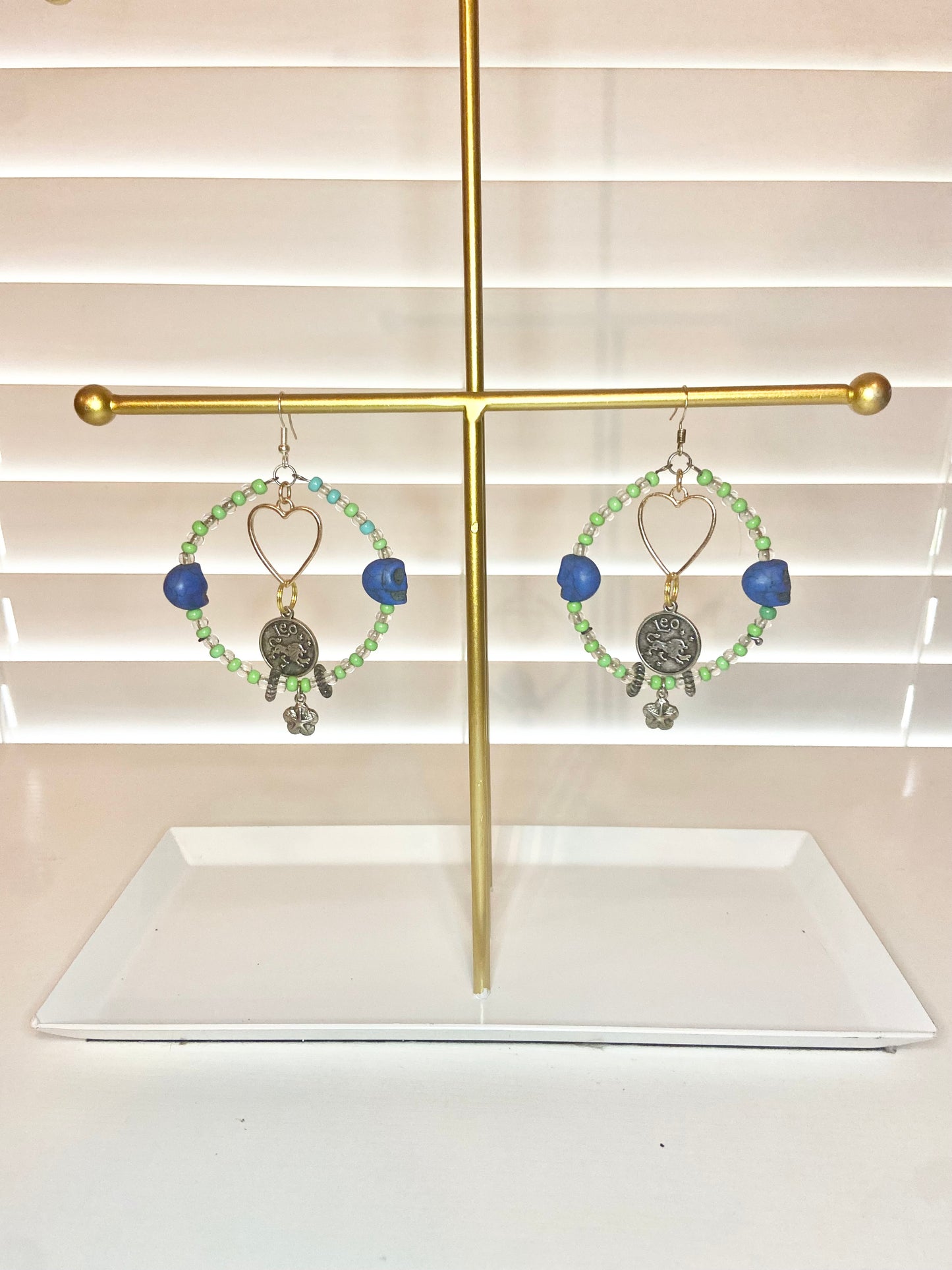 Blue and Green Leo Hoop