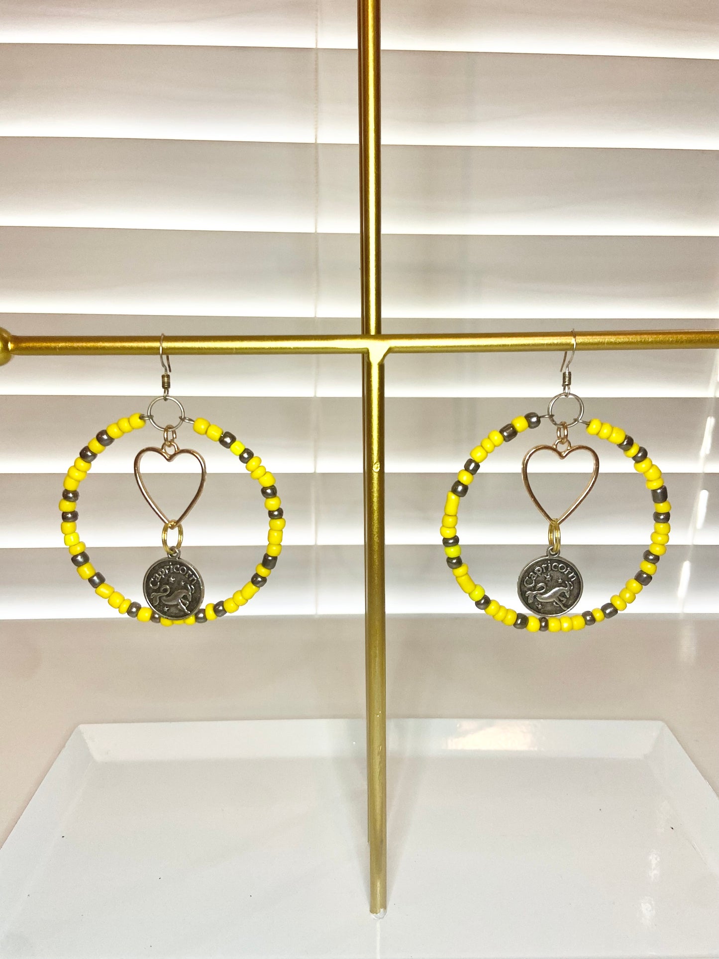 Yellow Capricorn Hoop