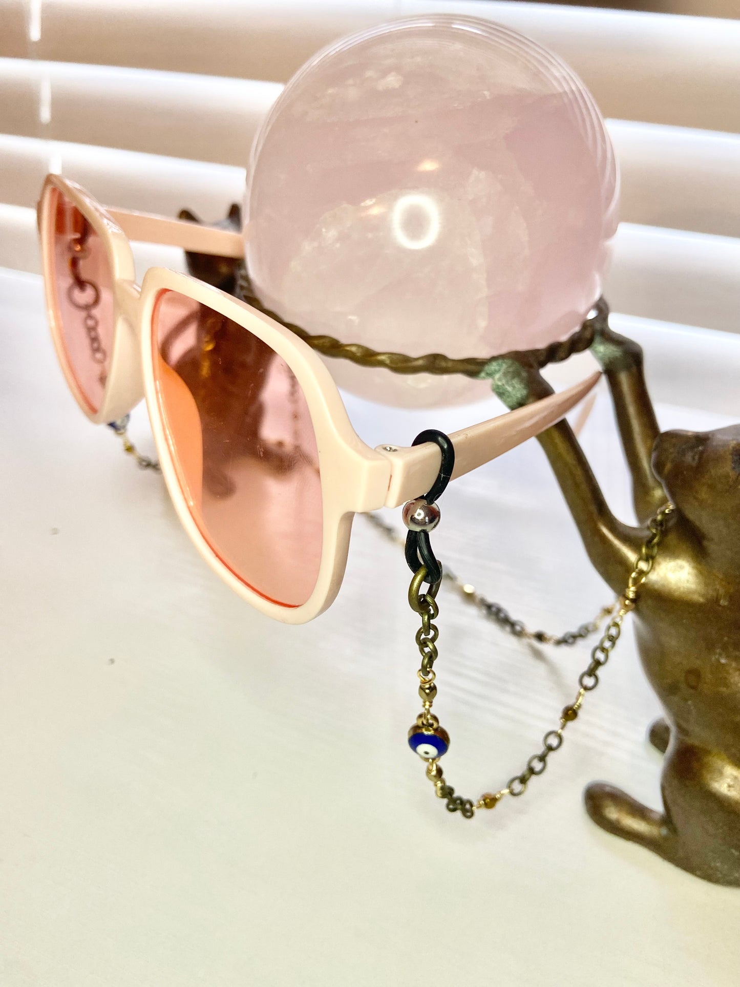 Simple Hematite Evil Eye Lanyard