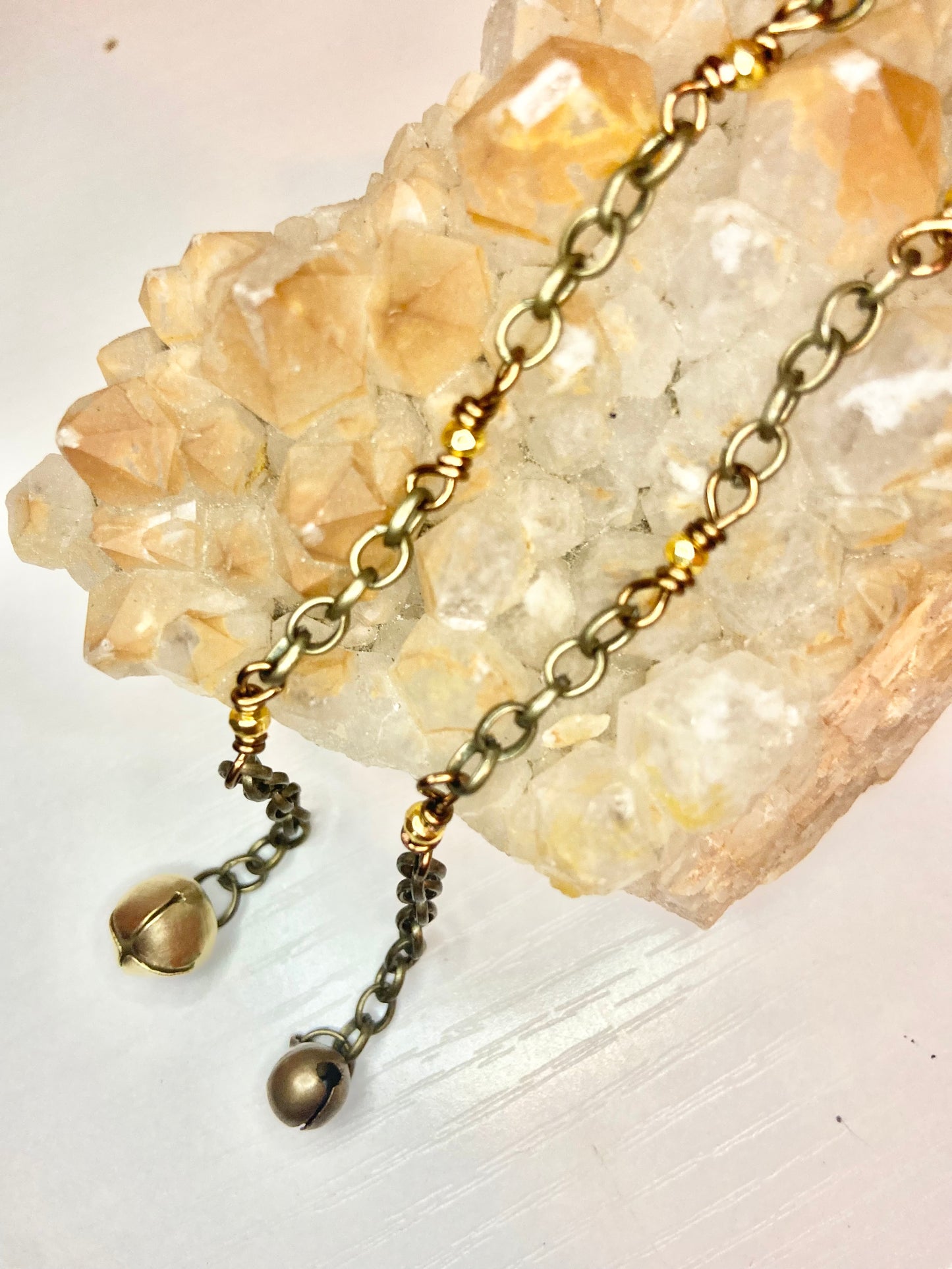 Matching Gold Hematite Anklet and Cat Collar