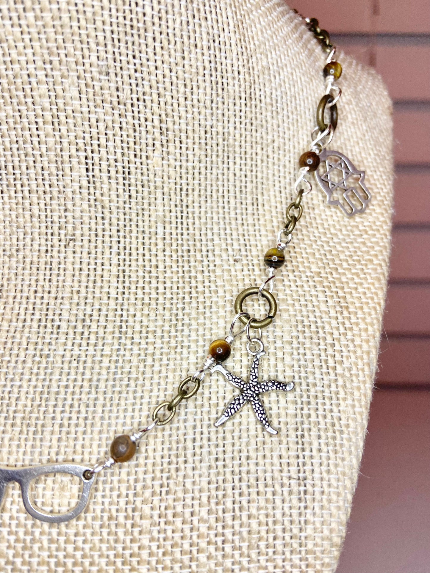 Tiger Eye Charm Choker