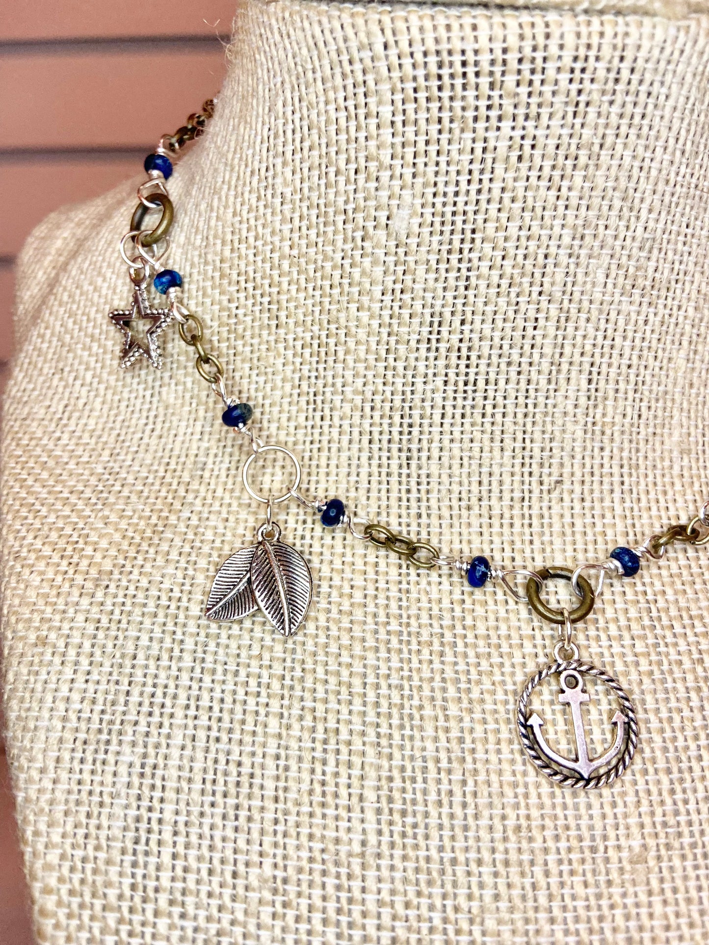 Lapis Lazuli and Silver Charm Choker
