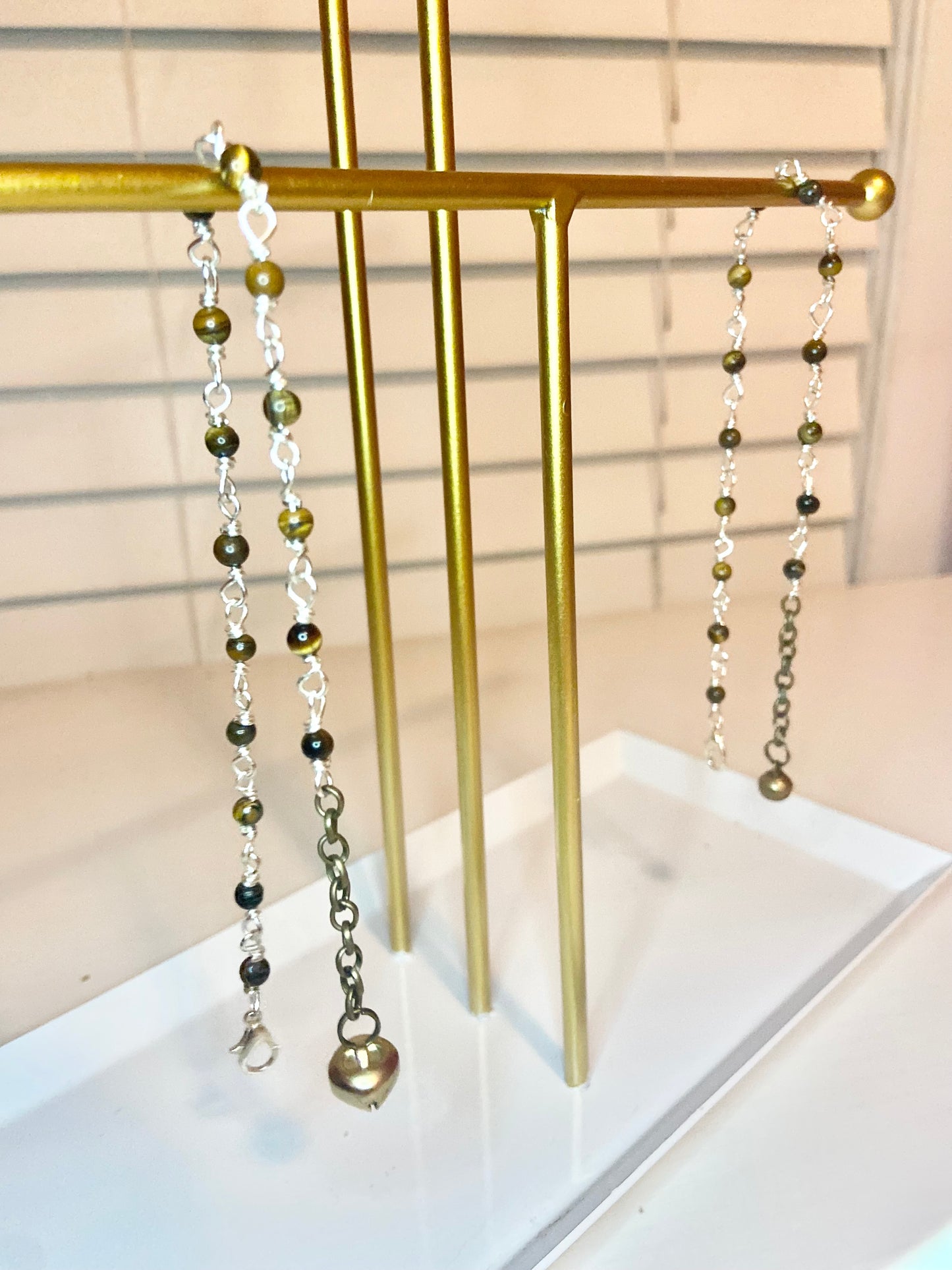 Matching Tiger Eye Anklet and Cat Collar